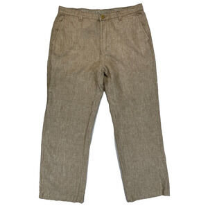 Men’s Koutons 100% Linen Pants Size 36 Beige Casual Trousers